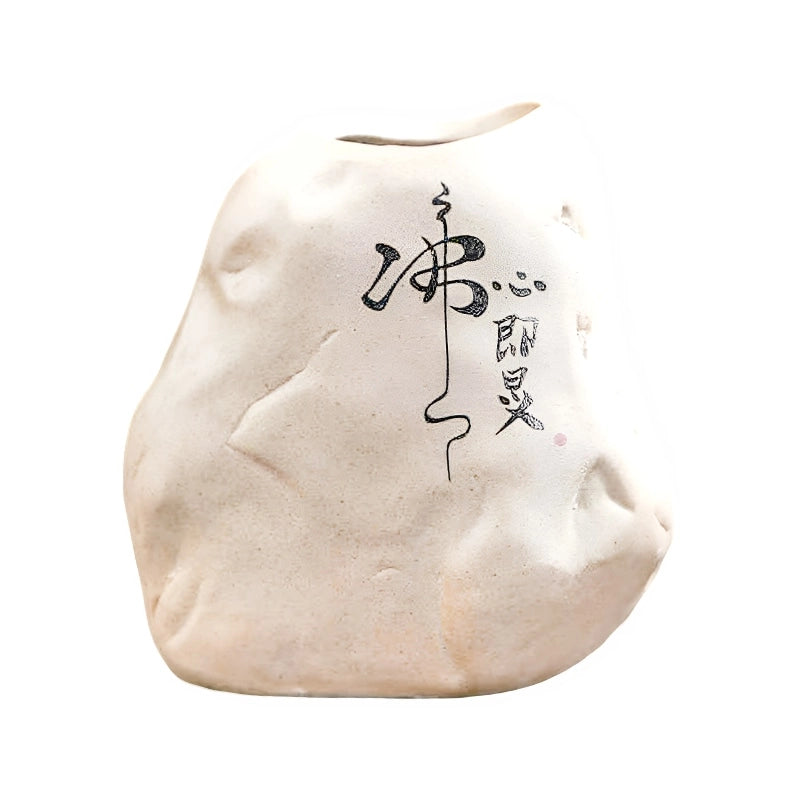 Vase Soliflore Mini-Rocher Zen présentation du modèle B sans fleurs sur fond blanc.