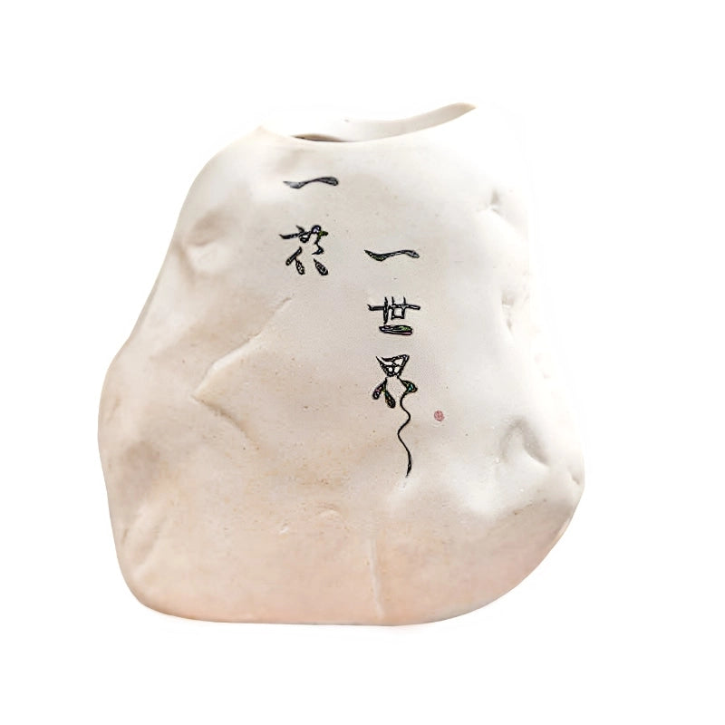 Vase Soliflore Mini-Rocher Zen présentation du modèle C sans fleurs sur fond blanc.