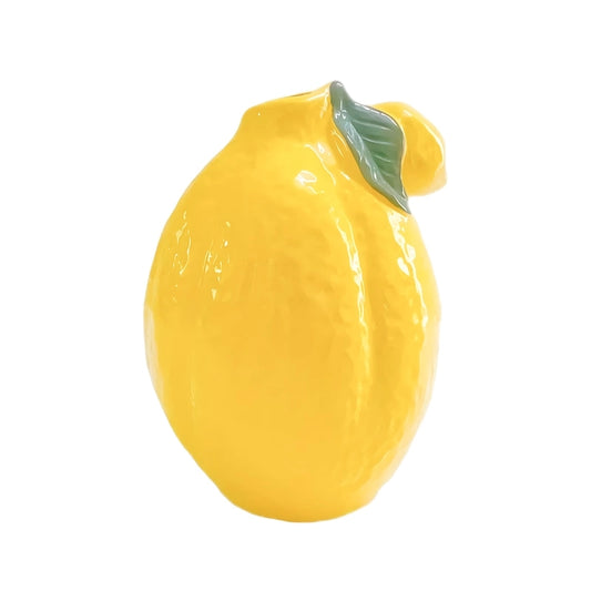 Vase Soliflore Original Forme Citron, présentation sur fond blanc sans fleurs.