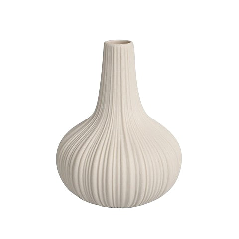 Vase soliflore style scandinave en céramique modèle Beige sur fond blanc