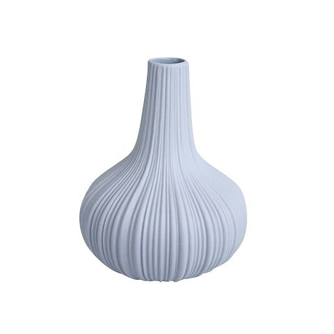 Vase soliflore style scandinave en céramique modèle Bleu sur fond blanc