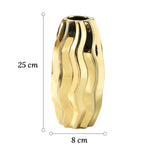 Vase Sophistiqué Doré Lignes Verticales Ondulées - Vignette | Vase Cute