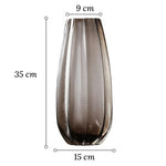 Vase Strié Coloré Marron Transparent   (Verre) - Vignette | Vase Cute