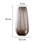 Vase Strié Coloré Marron Transparent   (Verre) - Vignette | Vase Cute