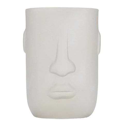 Vase Tendance Visage Moai Créatif en Céramique modèle Blanc