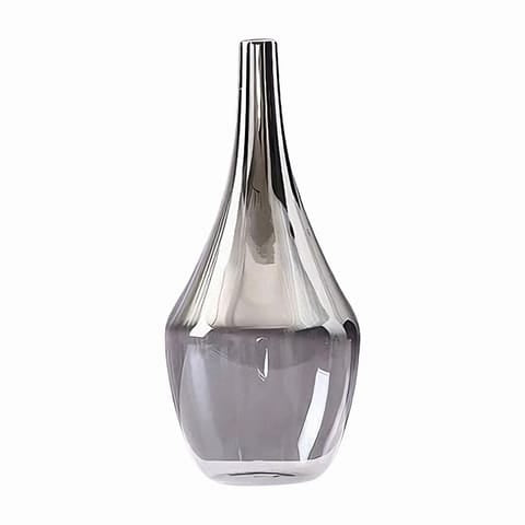 Vase transparent argenté goutte d'eau modèle grand