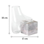 Vase Transparent Effet Fondu sur Cube en Marbre - Vignette | Vase Cute