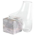 Vase Transparent Effet Fondu sur Cube en Marbre - Vignette | Vase Cute