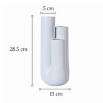 Vase Trois Tubes Blanc ou Marron   (Céramique) - Vignette | Vase Cute