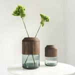 Vase Tubulaire Transparent Bi-Matières - Vignette | Vase Cute