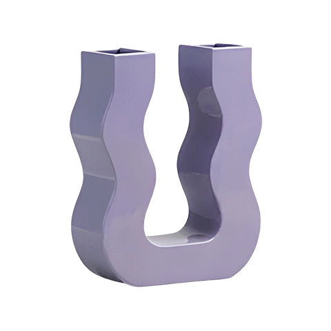 Vase U ondulé couleurs variées en céramique modèle Violet Petit