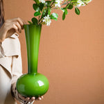 Vase Vert Boule au Col Élancé - Vignette | Vase Cute