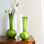 Vase Vert Boule au Col Élancé - Vignette | Vase Cute