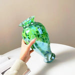 Vase Vert Émeraude Raffiné Motif Abstrait - Vignette | Vase Cute