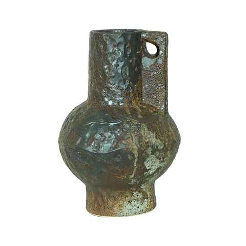 Vase vieilli style antique en céramique modèle B couleur marron.