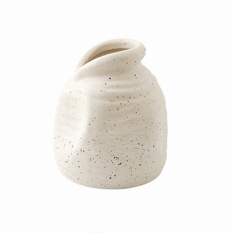 Vase vintage blanc moucheté en céramique modèle B