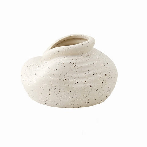 Vase vintage blanc moucheté en céramique modèle C