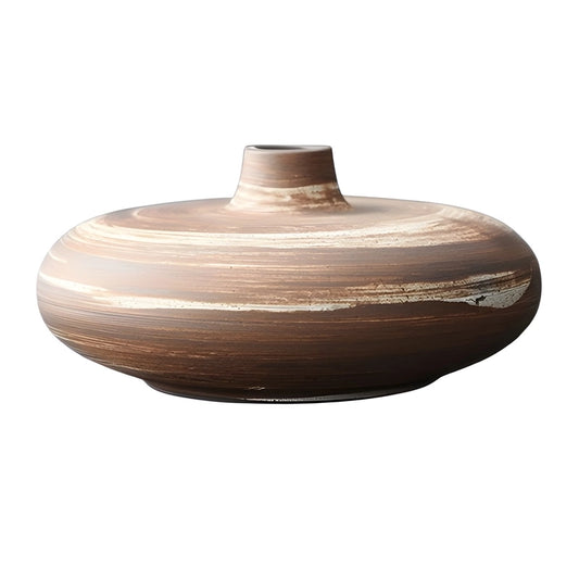 Vase Vintage Poterie Ikebana en Céramique modèle marron.