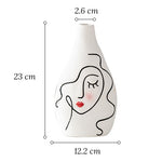 Vase Visage Femme Peint à la Main   (Céramique) - Vignette | Vase Cute