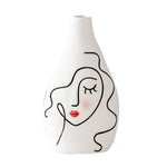 Vase Visage Femme Peint à la Main   (Céramique) - Vignette | Vase Cute