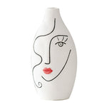 Vase Visage Femme Peint à la Main   (Céramique) - Vignette | Vase Cute