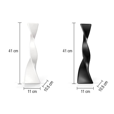 Dimensions Grand Vase artisanal torsadé sur fond blanc