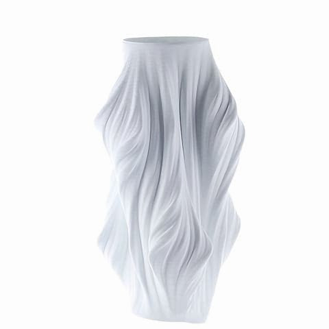 Grand vase artistique effet flamme en Céramique présentation modèle Blanc 