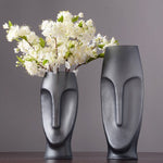 Grand vase décoration d'intérieur visage gris argenté   (Verre) - Vignette | Vase Cute