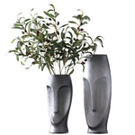 Grand vase décoration d'intérieur visage gris argenté   (Verre) - Vignette | Vase Cute