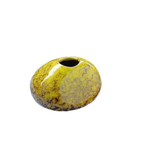 Mini vase forme pierre colorée en Céramique  couleur Jaune 