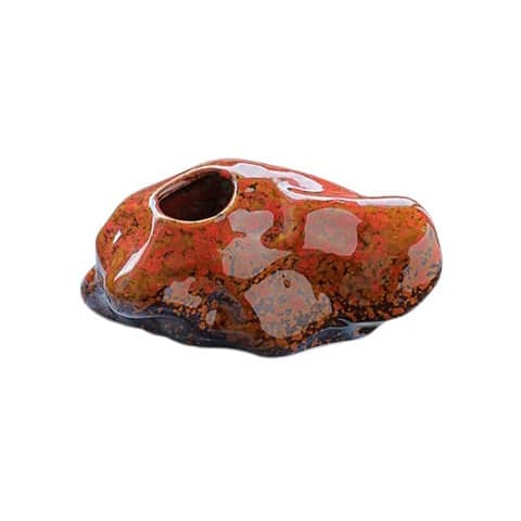 Mini vase  forme pierre colorée en Céramique couleur Rouge