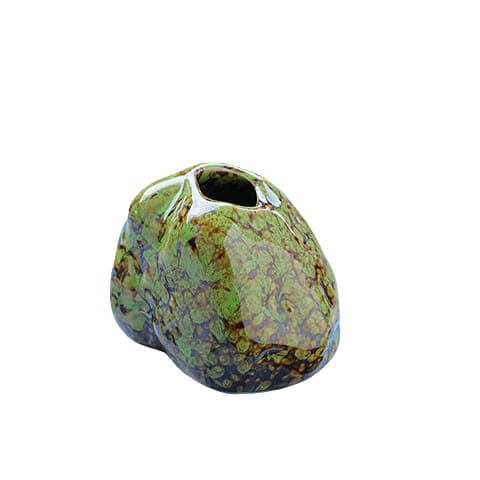 Mini vase forme pierre colorée en Céramique couleur Vert 