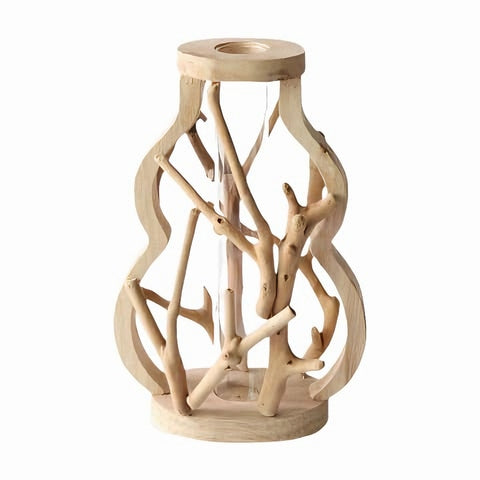  Vase soliflore artisanal en Bois & verre Vase soliflore Style G