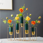 Soliflore design centre de table vert et or   (Céramique & Fer) - Vignette | Vase Cute