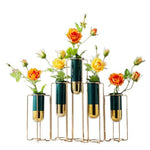 Soliflore design centre de table vert et or   (Céramique & Fer) - Vignette | Vase Cute