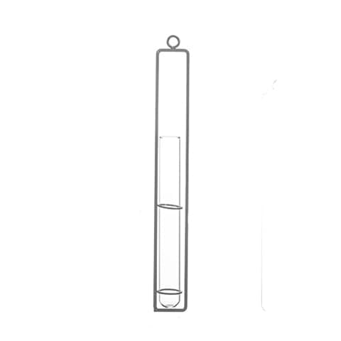 Soliflore Design tube suspendu en Fer Forgé & Verre Gris taille L