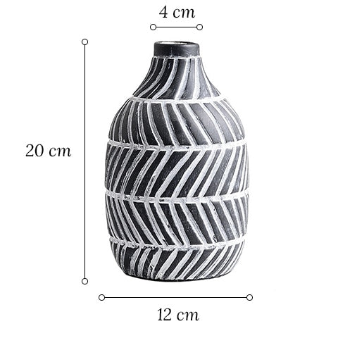 Vase à rayures obliques deux couleurs en Céramique dimensions tous modèles