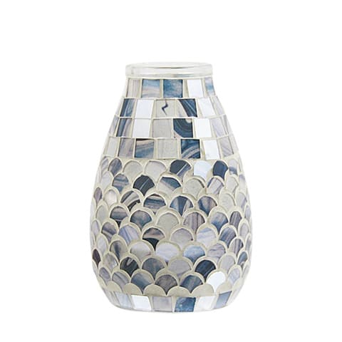 Vase Art mosaïque au reflet nacré - Verre luxueux Modèle Bleu