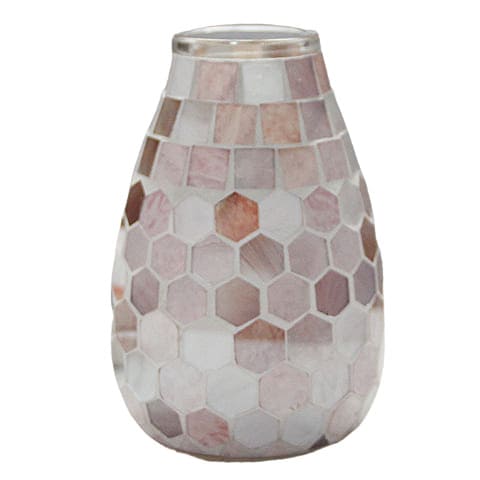 Vase Art mosaïque au reflet nacré - Verre luxueux Modèle Marron