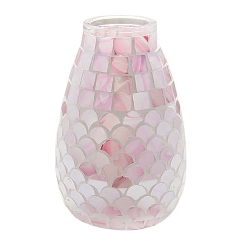 Vase Art mosaïque au reflet nacré - Verre luxueux Modèle Rose