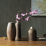 Vase Artisanal Marron Aspect Écorce Rayée - Vignette | Vase Cute