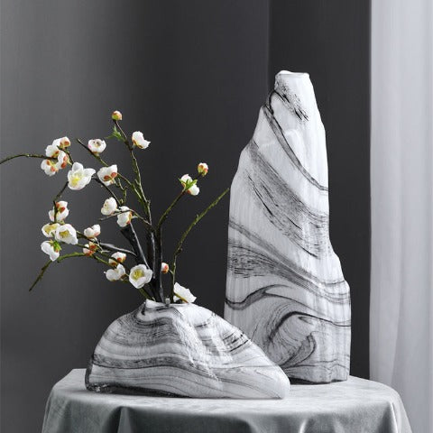 Vase originale paysage style chinois - Verre poli original Vase Cute A & C présentation