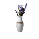 Vase Blanc avec Lien de Chanvre Tressé   (Céramique) - Vignette | Vase Cute