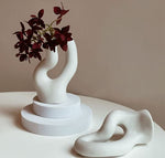 Vase blanc design sculpture abstraite   (Céramique) - Vignette | Vase Cute