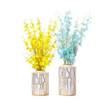 Vase blanc et doré lignes géométriques   (Céramique) - Vignette | Vase Cute