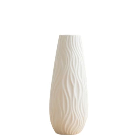 Vase blanc minimaliste trois motifs en Céramique décoratif Style C Blanc 