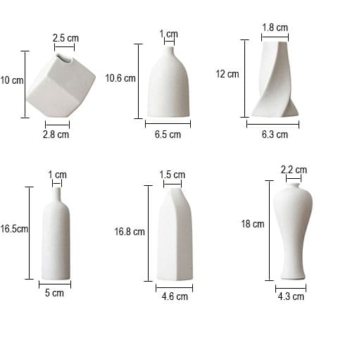 Vase blanc moucheté aux formes variées en Céramique dimensions tous les styles