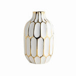 Vase bleu ou platine chic alvéoles dorées   (Céramique) - Vignette | Vase Cute