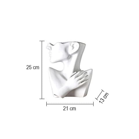 Vase buste femme blanc en Céramique dimensions