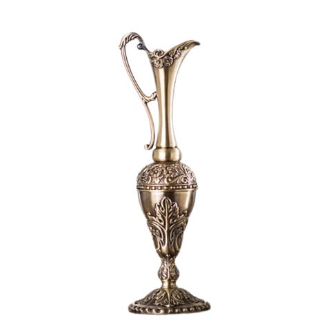 Vase carafe design rétro artisanal en métal couleur bronze style B